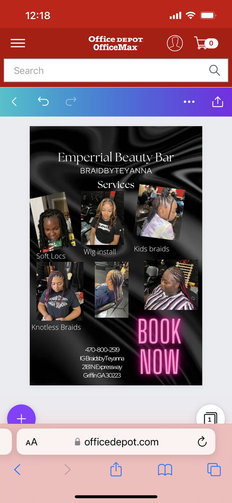 Empeerial Beauty Bar Braids ByTeyanna Logo