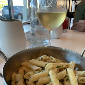 Bottega Italia - Chardonnay and kids pasta cuz I was craving noodles with my fish ha! - Pizza Near Me - Temecula, California
