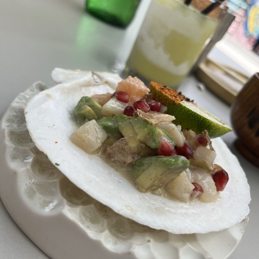 Kitsu Nori - Scallop Ceviche w horchata base (incredible) - Japanese Near Me - Austin, Texas Kitsu Nori - Scallop Ceviche w horchata base (incredible) - Japanese Near Me - Austin, Texas