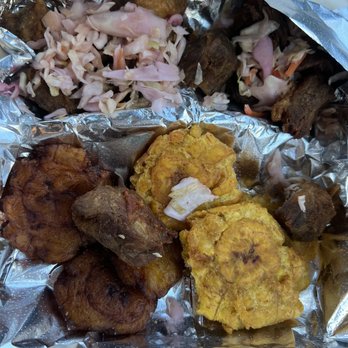 Tasty Kreyol - Dry griot, bland plantains, and pikliz that have been sitting out until they're discolored - Haitian Near Me - Kapolei, Hawaii Tasty Kreyol - Dry griot, bland plantains, and pikliz that have been sitting out until they're discolored - Haitian Near Me - Kapolei, Hawaii