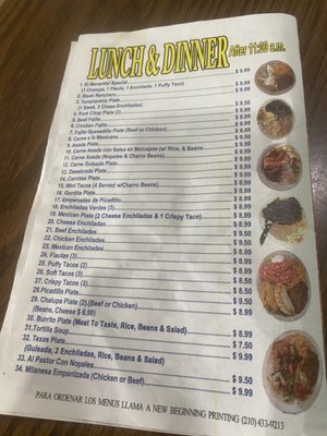 Menu photo 1 El Manantial Mexican Restaurant San Antonio, TX Menu photo 1 El Manantial Mexican Restaurant San Antonio, TX