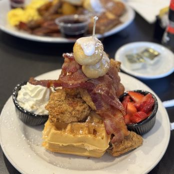 Maple Leaf Diner - Bacon chicken waffles *Chicken, Bacon & Waffles - American Near Me - Dallas, Texas