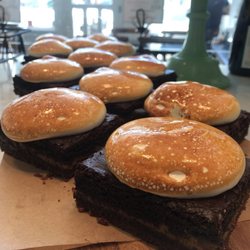 Summer Kitchen +bakeshop - S'mores Extra Chocolate Blue Bottle Brownie Layered with House Made Caramel & Flame Roasted Marshmallow