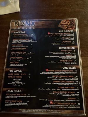 Menu photo 5 Nona Social Bar & Kitchen Orlando, FL
