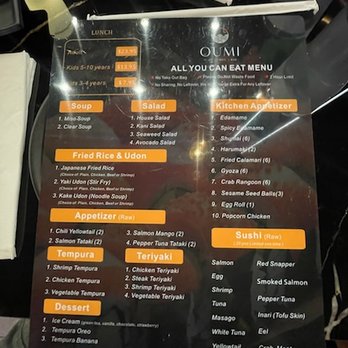 Oumi Sushi - menu - Japanese Near Me - Austin, Texas