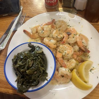 Hyman's Seafood - Shrimp scampi with collards - Seafood Near Me - Charleston, South Carolina Hyman's Seafood - Shrimp scampi with collards - Seafood Near Me - Charleston, South Carolina