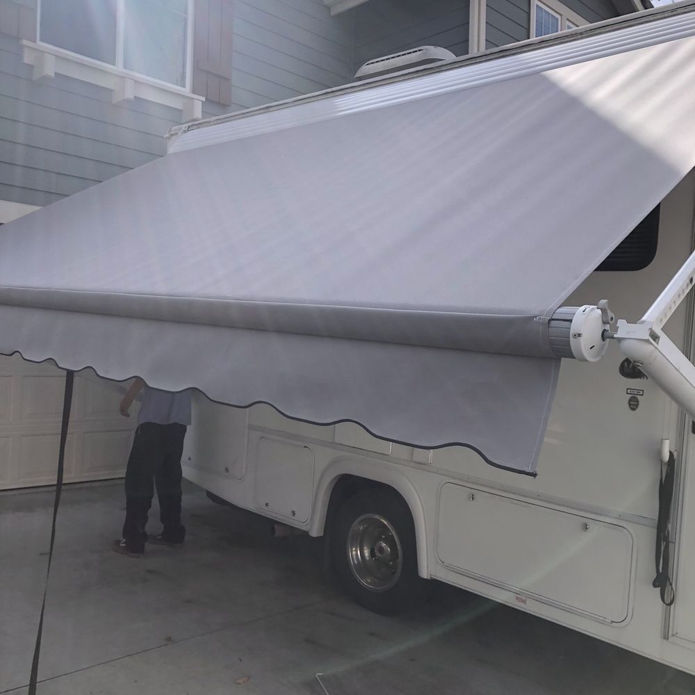 ShadePro - Grey Vinyl with an aluminum cover - Awnings Near Me - Spring Valley, California ShadePro - Grey Vinyl with an aluminum cover - Awnings Near Me - Spring Valley, California