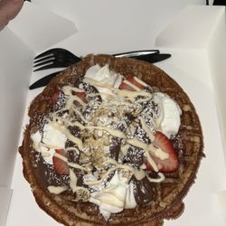 Waffle Magic - 6. Black Angel Waffle with Vanilla Ice cream