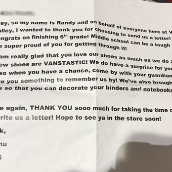 Vans - My daughters letter - Shoe Stores Near Me - Concord, California