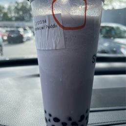 Hair inside my taro smoothie!!!