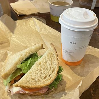 Wildflower - Ham and Swiss on sourdough and Wildflower Cappuccino - Breakfast & Brunch Near Me - Phoenix, Arizona