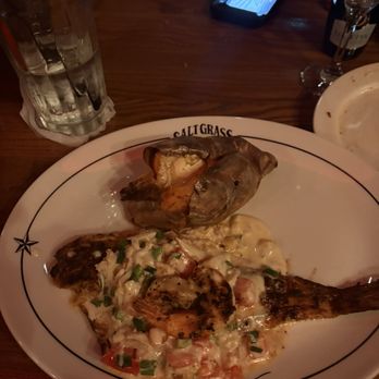 Saltgrass Steak House - The grill Salmon w shrimp and incredible sauce / sweet potato! - Steakhouses Near Me - Dallas, Texas