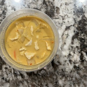 Thai Sky - yellow curry: spicy coconut milk, potatoes, carrots + onions = $12.95 - Thai Near Me - Long Beach, California