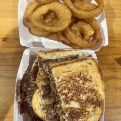 Freddy's Frozen Custard & Steakburgers - Freddy's Original Double Patty Melt and Onion Rings