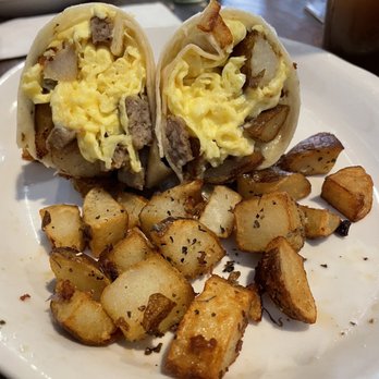 The Penguin - Andy's Breakfast Wrap with sausage - Burgers Near Me - Bethany Beach, Delaware The Penguin - Andy's Breakfast Wrap with sausage - Burgers Near Me - Bethany Beach, Delaware