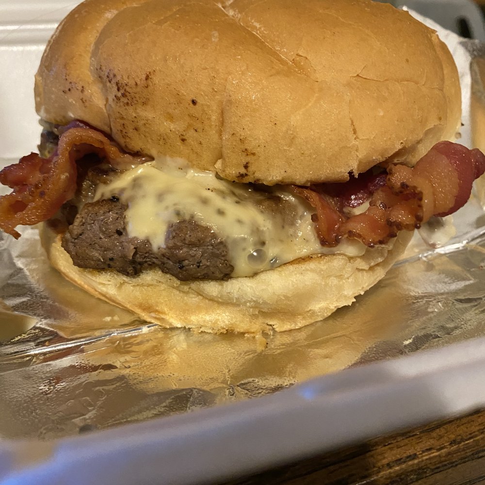 Bacon, Mushroom and Swiss Burger with Mushroom Sauce