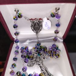 Purple multi color rosary