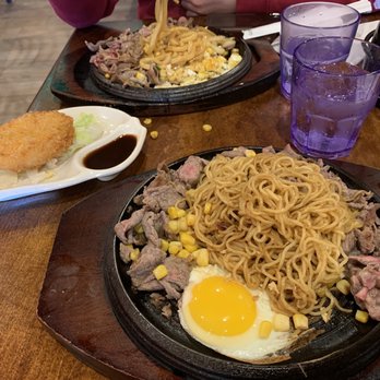 Pepper Lunch USA - Potato Croquette & Beef Yakisoba Noodles - Teppanyaki Near Me - Milpitas, California
