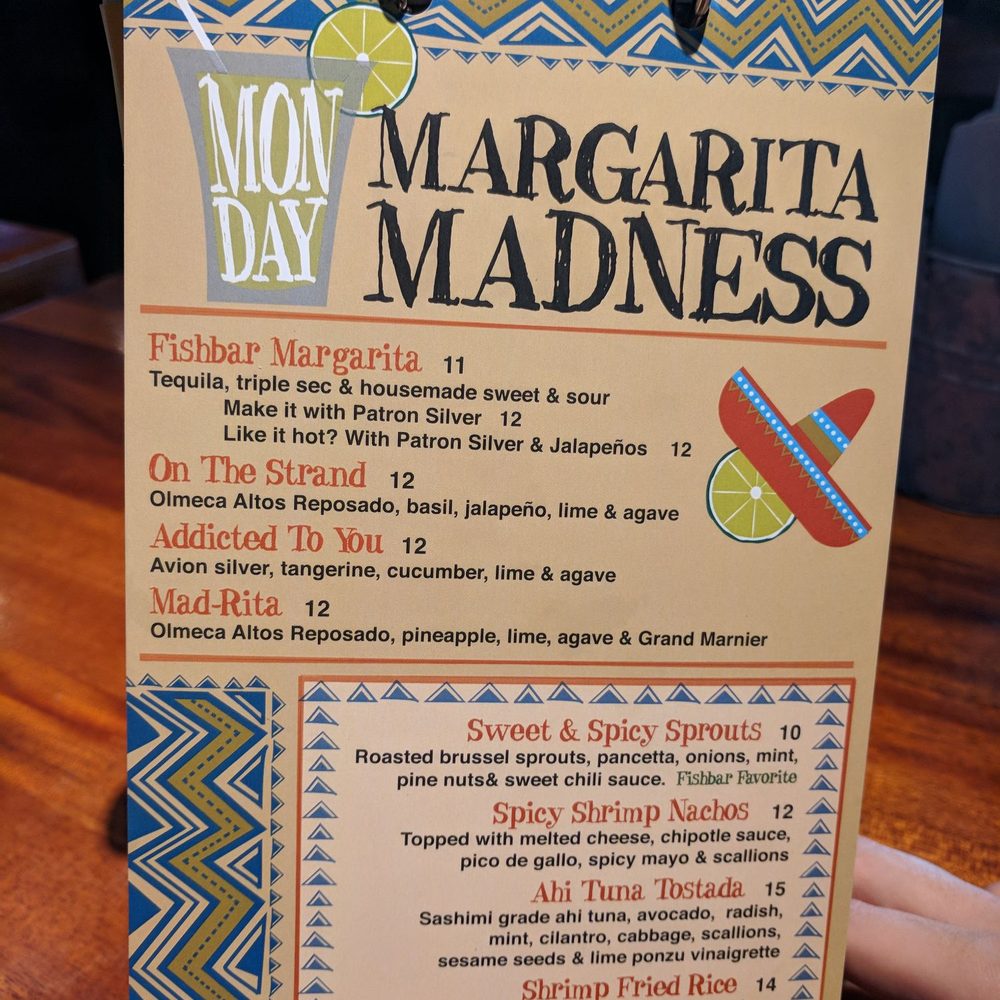 FishBar - Monday - Margarita Madness - Seafood Near Me - Manhattan Beach, California FishBar - Monday - Margarita Madness - Seafood Near Me - Manhattan Beach, California