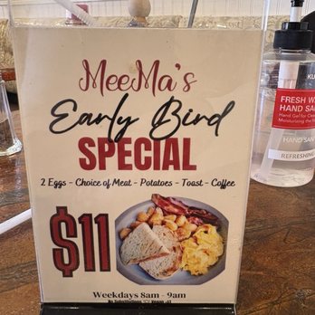 MeeMa’s - Their early special flyer - Breakfast & Brunch Near Me - Long Beach, California MeeMa’s - Their early special flyer - Breakfast & Brunch Near Me - Long Beach, California