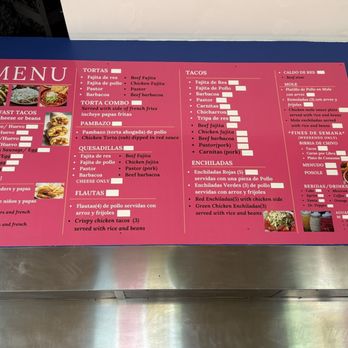 Taqueria San Juan - Menu board - Mexican Near Me - Manor, Texas