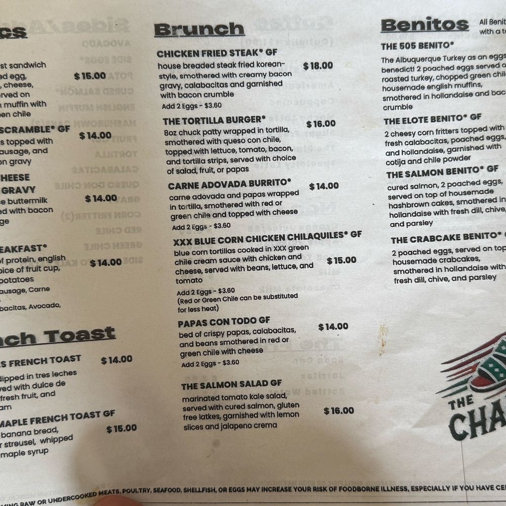 The Chancla ABQ - Menu pg1 - Breakfast & Brunch Near Me - Albuquerque, New Mexico The Chancla ABQ - Menu pg1 - Breakfast & Brunch Near Me - Albuquerque, New Mexico
