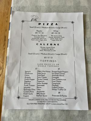 Menu photo 5 Apizza New Paltz, NY