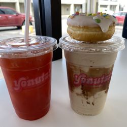 Tiramisu Smashed Milkshake and a Strawberry Mango Lemonade Refresher