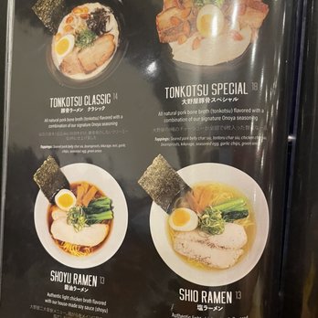Onoya Ramen - Menu as of July 2021 - Ramen Near Me - Honolulu, Hawaii Onoya Ramen - Menu as of July 2021 - Ramen Near Me - Honolulu, Hawaii