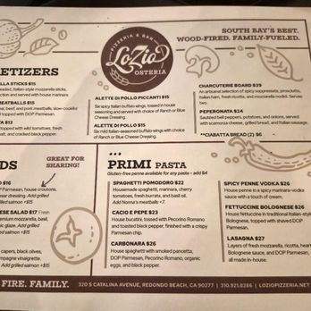 LoZio Osteria - Menu - Italian Near Me - Redondo Beach, California LoZio Osteria - Menu - Italian Near Me - Redondo Beach, California