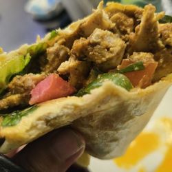 Old Station Wawa - Close up on the butter chicken shawarma wrap