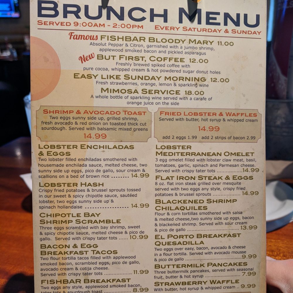 FishBar - Brunch Menu - Seafood Near Me - Manhattan Beach, California FishBar - Brunch Menu - Seafood Near Me - Manhattan Beach, California