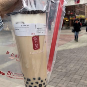 Gong Cha - Milk tea pearl with milk form - Bubble Tea Near Me - Boston, Massachusetts