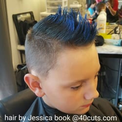 4.0 Cuts Barber Salon - Blue hair color by Jessica @40cuts.com