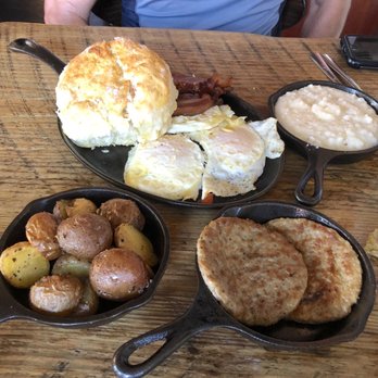 Two Cracked Eggs Cafe - This is one portion! Biscuit and potatoes good, the rest, meh. - Breakfast & Brunch Near Me - Savannah, Georgia Two Cracked Eggs Cafe - This is one portion! Biscuit and potatoes good, the rest, meh. - Breakfast & Brunch Near Me - Savannah, Georgia
