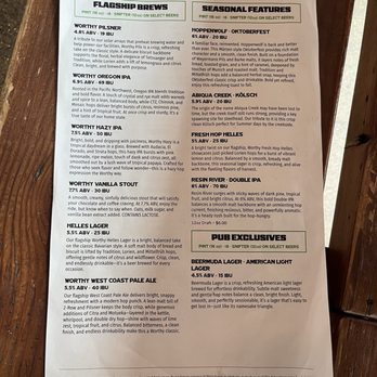 Worthy Brewing - Beer menu - Breweries Near Me - Bend, Oregon
