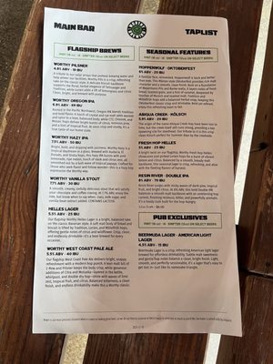Menu photo 3 Worthy Brewing Bend, OR