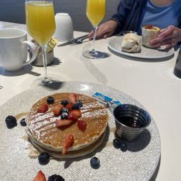 Vanilla Pancake with alleged "banana compote, whipped butter and warmed syrup" - $17 Vanilla Pancake with alleged "banana compote, whipped butter and warmed syrup" - $17