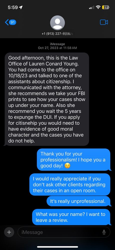 Law Office of Lauren Conard Young - immigration attorney in Olathe, KS