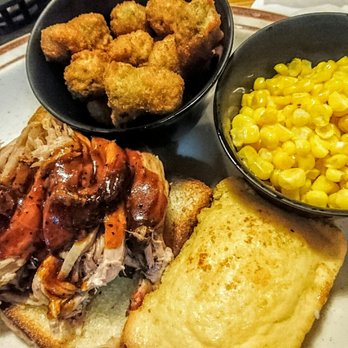 Uncle Elder's Family Restaurant - Pulled Pork Dinner $8.95, 1/3 lb: 3 stars. Meat a tad dry but had good flavor. Okra bland. Corn not impressive. Cornbread dense. Tue 11/1/16 - Barbeque Near Me - Culpeper, Virginia