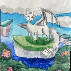 Aspire Art Studios - A majestic dragon overlooks the flowers by Abhianca (8)