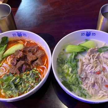 575 Miishien - Spicy Braised Beef Miishien  (left) and Shredded Chicken Miishien (right) - Noodles Near Me - San Jose, California