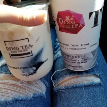 Ding Tea - oolong milk tea and passionfruit yogurt - Coffee & Tea Near Me - Katy, Texas