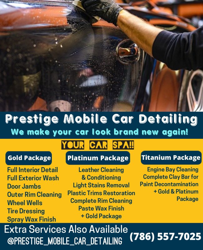 PRESTIGE MOBILE CAR WASH Miami, Florida Auto Detailing Phone