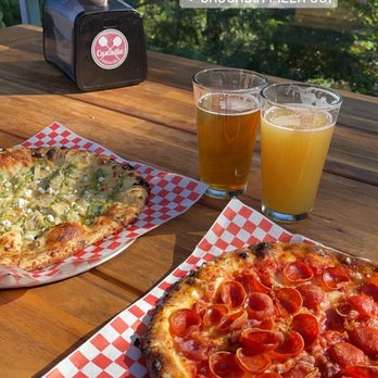 Cascadia Pizza - Pizza on the left is "Tahoma" Pizza on the right is "Butcher" Both were excellent! - Pizza Near Me - Maple Valley, Washington Cascadia Pizza - Pizza on the left is "Tahoma" Pizza on the right is "Butcher" Both were excellent! - Pizza Near Me - Maple Valley, Washington