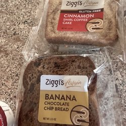 Ziggi's Coffee - The pre packed breads, a gluten free version that was very good (flavor, texture) etc. That can be hard to find.