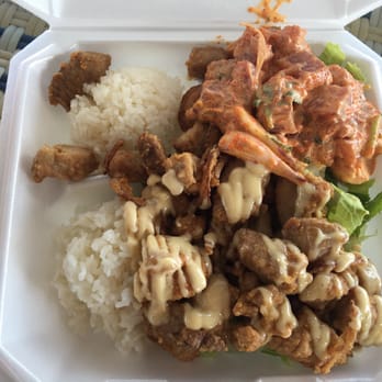 Like Poke - Combo plate with spicy poke and fried poke $16 - Food Trucks Near Me - Kahului, Hawaii Like Poke - Combo plate with spicy poke and fried poke $16 - Food Trucks Near Me - Kahului, Hawaii