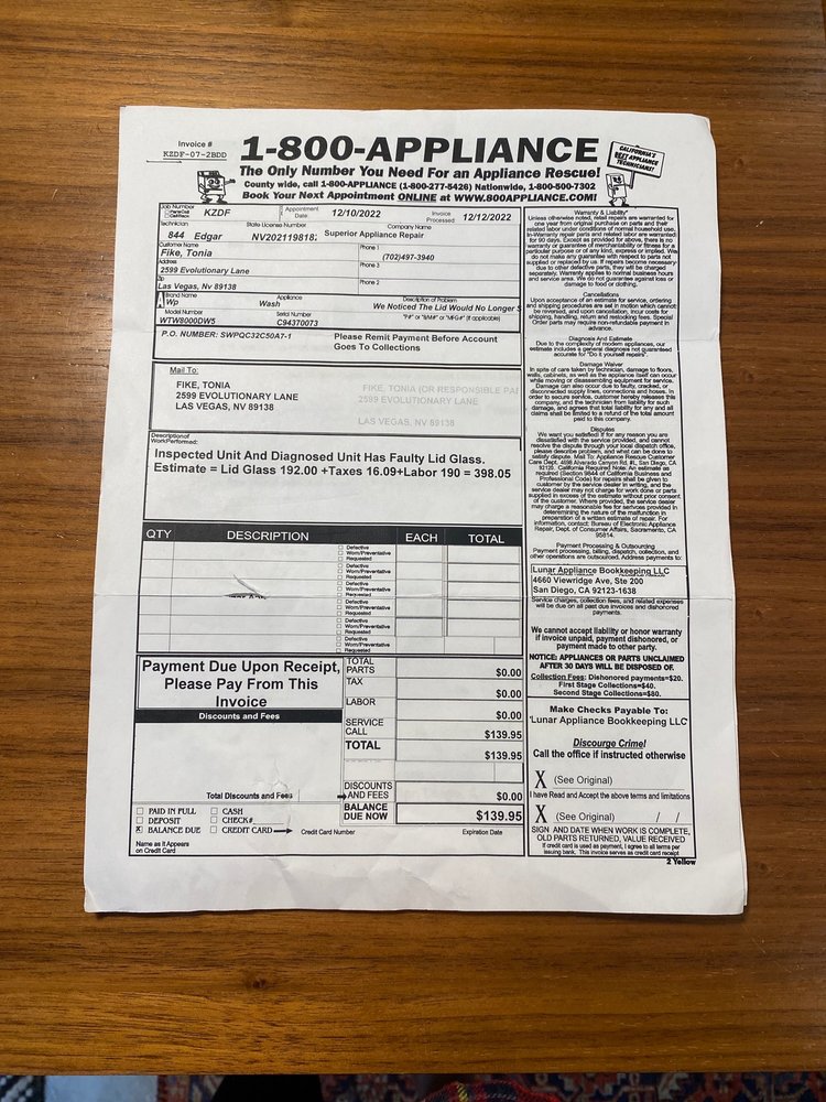1800APPLIANCE Updated August 2024 12 Reviews Las Vegas, Nevada
