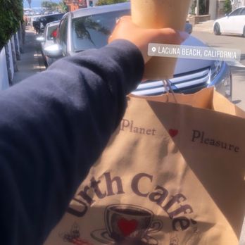 Urth Caffe - Spanish Latté Granita in hand, Breakfast To Go on arm! - Coffee & Tea Near Me - Laguna Beach, California Urth Caffe - Spanish Latté Granita in hand, Breakfast To Go on arm! - Coffee & Tea Near Me - Laguna Beach, California