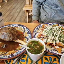 Pistolita consome and chilaquiles de birria. Pistolita consome and chilaquiles de birria.